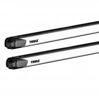Комплект багажника для AUDI A5 (2-dr Coupé 07→ Гладкая крыша) - выдвижные дуги Thule SlideBar, серые