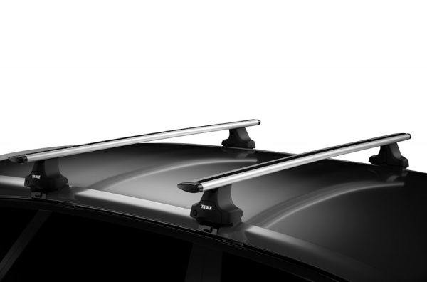 Комплект багажника для BMW X6 (5-dr SUV 08-14 Гладкая крыша) - аэродинамические дуги Thule WingBar, серые